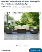 BRECK collection four piece XL seating set with fire pit