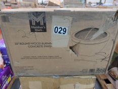 Blaze prelude for burner grill, 30 inch round wood-burning concrete fire pit