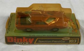 DINKY 103 diecast Gerry Anderson's 'Captain Scarlet' Spectrum Patrol Car, bronze coloured version,