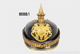 Sachsen Coburg-Gotha Pickelhaube für Polizei, komplett mit Spitze, ohne Doppellöcher, ...