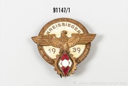Abzeichen für Kreissieger 1939, Hersteller "H. Aurich Dresden", guter Zustand mit ...