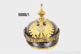 Preußen Pickelhaube für Offiziere der Exekutiv-Polizei um 1890, komplett mit Spitze, ...