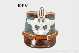 Tschako Gendarmerie 3. Reich, komplett mit Emblem (Reichsadler), Sturmriemen und ...