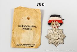 Landesfechtmeister-Abzeichen, mit beschädigter Verleihungstüte, gemischter ...