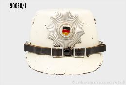 DDR Tschako Verkehrspolizei, Korpus weiß lackiert, Emblem, Sturmriemen, ...