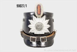 Schleswig-Holstein Tschako Polizei, komplett mit Emblem, Sturmriemen und Feldzeichen, ...