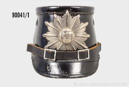 Bremerhaven Tschako Polizei, Emblem, Sturmriemen, Lederinnenfutter, Hersteller "Hans ...