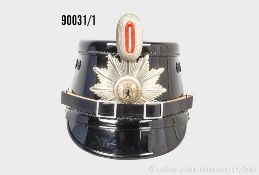 Berlin Tschako Polizei, komplett mit Emblem (Bär mit großer Krone), Sturmriemen und ...