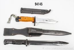 Konv. Bajonett 84/98 für Karabiner 98 K, mit Scheide und Koppelschuh, sowie Bajonett ...