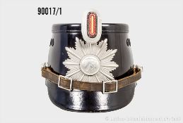 Nordrhein-Westfalen Tschako Polizei, komplett mit Emblem, Sturmriemen und Feldzeichen, ...