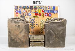 Konv. USA, überwiegend NK, u.a. über 100 Patches und Abzeichen, 2 Fahrzeug ...