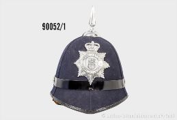 Großbritannien, Polizeihelm (Bobbyhelm), Größe 6 7/8, komplett mit Emblem "West Mercia ...