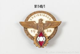 Konv. Abzeichen für Kreissieger 1938, Hersteller "G. Brehmer Markneukirchen", kleiner ...