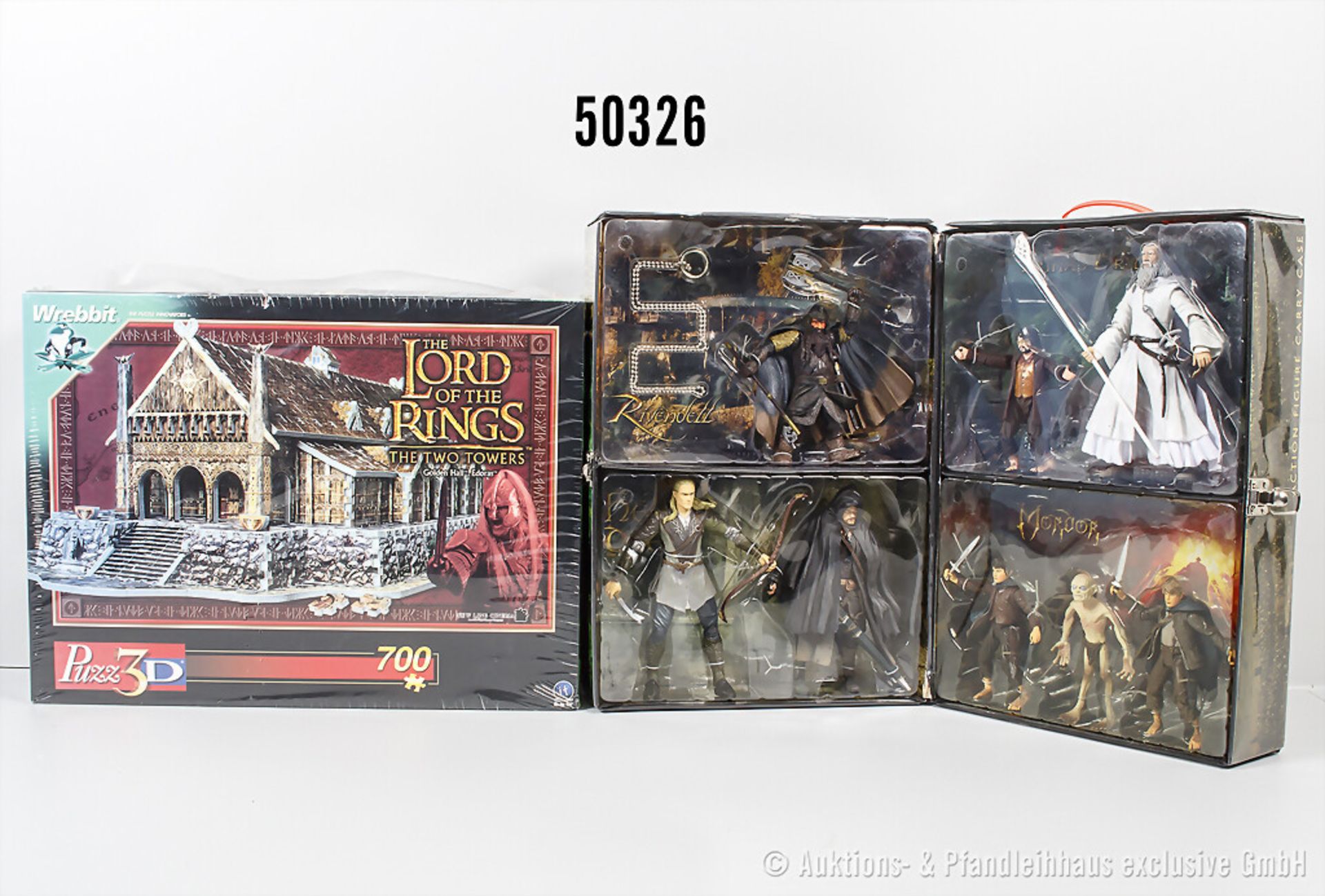 Lord of the Rings Toy Biz Action Figure Carry Case mit Figuren 81656 und Hasbro Wrebbit ...