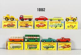 Matchbox 9 Modellfahrzeuge, Nr. 67, 68, 69, 70, 71, 72, 73, 74 und 75, 1:66, Druckguss, ...