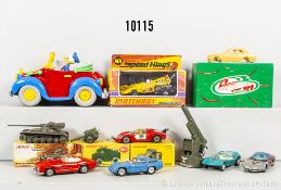 Konv. Modellfahrzeuge, dabei Corgi Toys Ferrari 206 Dino Sport, Dinky Toys 688 Field ...