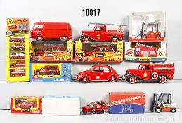 Konv. Feuerwehr-Fahrzeuge, dabei Bburago, Ertl, Matchbox, Solido, überwiegend Metall, ...