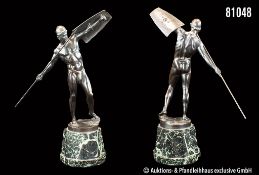 Ludwig Eisenberger (tätig um 1895-1920), Speerwerfer, Bronze, dunkelbraun patiniert, ...