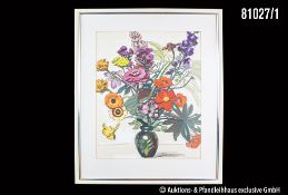 Horst de Marées (1896 Weimar - 1988 Otterndorf) Blumenstillleben, Mischtechnik auf ...