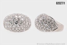 Brillantring 750 WG, mit Brillanten ca. 4 ct, tw-w-vvs-si, ca. 12 g, Ringgröße ca. ...