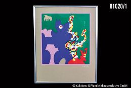 Otmar Alt Abstrakte Komposition, Farbserigrafie auf Papier, unten rechts handsigniert ...