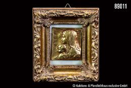 Frank Stiasny (geb. wohl 1881) Jugendstil-Plakette, gold patinierte Bronze, ...