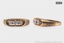 Goldring 585 GG/WG, mit 3 Brillanten ca. 0,05 ct, w-si, ca. 3,1 g, Ringgröße ca. ...