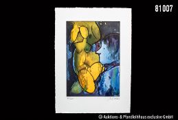 Armin Müller-Stahl (geb. 1930 in Tilsit) "Maler und Modell", Farbradierung auf Papier, ...