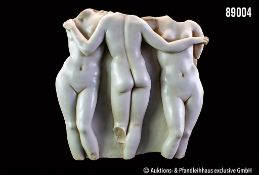 Relief "3 Grazien" nach antikem griechischen Vorbild patinierter Marmorstaub-Guss des ...
