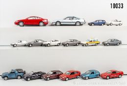 Gama Modellfahrzeuge, dabei Opel Calibra, Opel Kadett Caravan, Opel Astra usw., Metall, ...