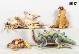 Steiff Replika Tiere, Mohair, überwiegend KFS, dabei Eric Nr. 401800 Spidy Nr. 997587, ...