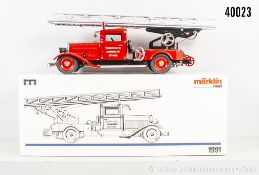 Märklin 1991 Werksfeuerwehr, Blech, L 45 cm, Uhrwerk intakt, Z 0, Zertifikat und ...