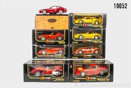 Bburago Ferrari Modelle, dabei Ferrari 50 Maranello, Ferrari 250 Testarossa, 250 GTO ...