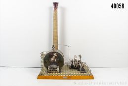 Bing große Dampfmaschine, Blech, liegender Kessel, KD ca. 14 cm, hoher Schlot, ...