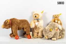 Steiff Bären, Mohiar/ Webpelz, Replia Classic Bär1938 auf Rädern, KF, Nr. 036064, ...