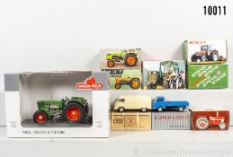 Konv.überwiegend Traktoren, dabei Weise-Toys 1005 Deutz D 13006, Holder Cultitrac A60, ...