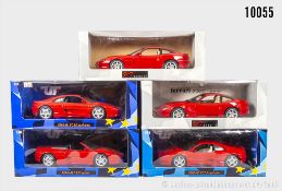 UT Models Ferrari Modelle, dabei Ferrari F 355 Berlinetta, F 355 Spider usw., Metall, ...