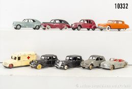Dinky Toys Modellautos, dabei Peugeot 203, Daimler, Citroen DS19, Metall, L bis ca. 11 ...