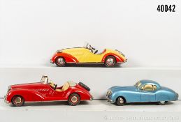 Distler Modellautos, dabei BMW Wanderer D-3150, Mercedes B-2727 und Electromatic Jaguar ...
