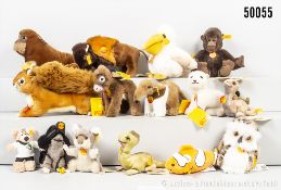 Steiff Kuscheltiere, Webpelz, überwiegend KFS, teils blanker Knopf, dabei Assy Nr. ...