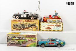 3 Modellfahrzeuge, Blech, Nomura Toys Magic Action Bulldozer, R.R.S. The Swinger, und ...