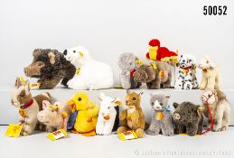 Steiff Kuscheltiere, Webpelz, überwiegend KFS, teils blanker Knopf, dabei Spottili Nr. ...