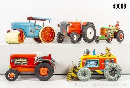 Konv. Traktoren, dabei Tippco, Technofix, Arnold  usw., Blech, L bis ca. 21 cm, 2x ...