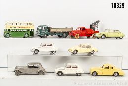 Dinky Toys Modellautos, dabei Citroen DS19, Simca Cargo, Citroen "23" usw., Metall, L ...