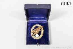 Fallschirmschützenabzeichen, Buntmetallausf., Hersteller "Imme & Sohn Berlin", im ...