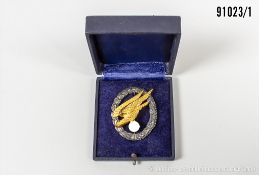 Fallschirmschützenabzeichen, Adler Buntmetallausf., Kranz Zinkausf., Hersteller "GWL",  ...