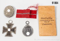 Konv. EK 2 1939, Hersteller "25" im Bandring, VWA in Silber, Zinkausf., sowie ...
