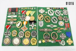 Konv. 1957er Auszeichnungen, u.a. Luftwaffe, Heer und Kriegsmarine, Miniaturen, sowie ...