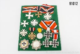 Konv. 1957er Auszeichnungen, u.a. EK 2 1939, EK 1 1939, Ritterkreuz mit Eichenlaub und ...