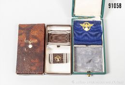Konv. 2 Etuis, NSDAP Dienstauszeichnung in Bronze und Polizei Dienstauszeichnung für 25 ...